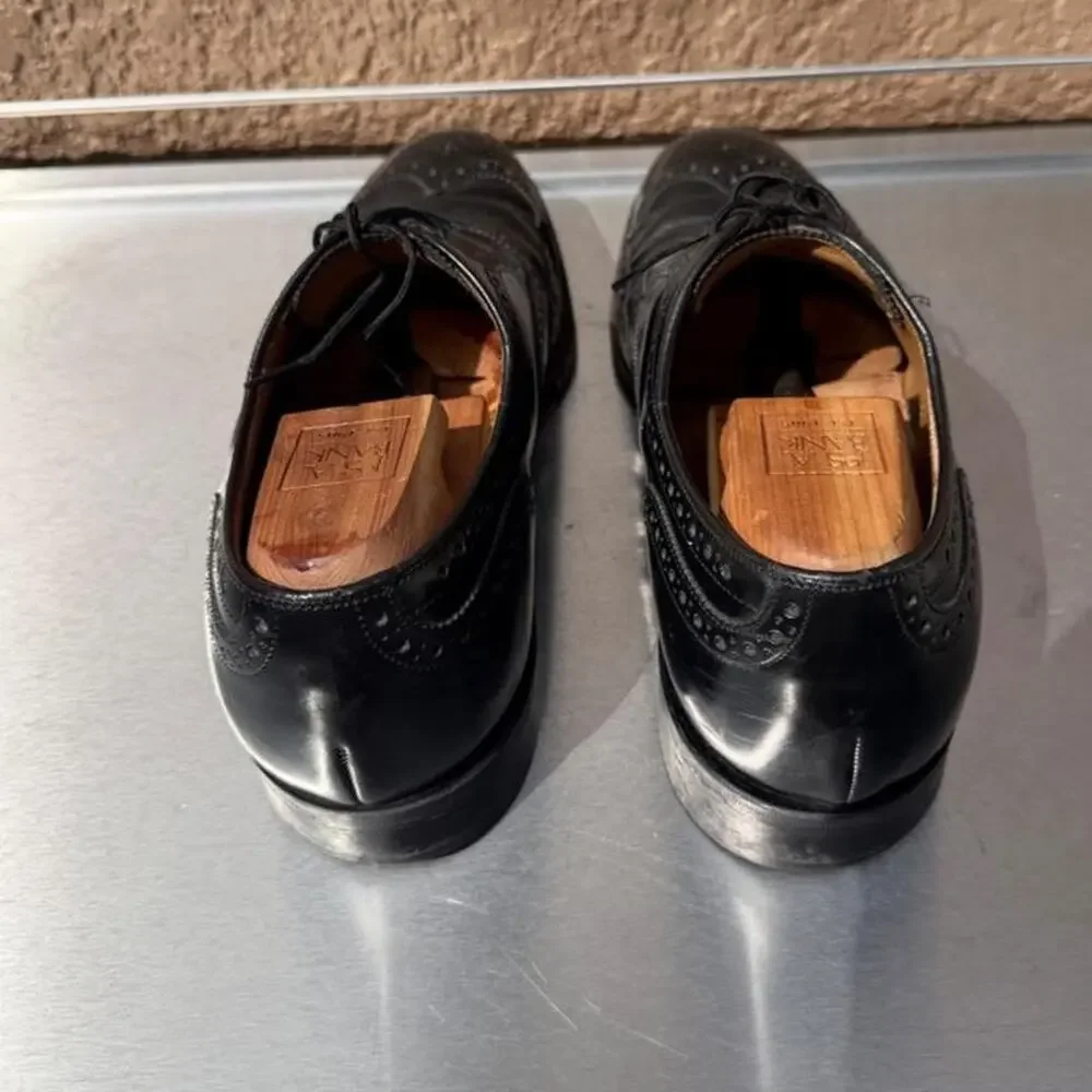 Johnston and Murphy Black Leather Oxford Dress Shoes - Size 10 1/2 D/B